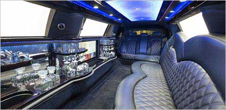 Lincoln Stretch Limo Interior Sacramento