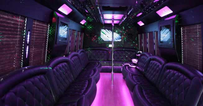 Sacramento 40 Passenger Party Bus Interior